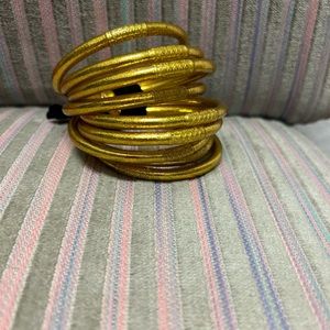 BudhaGirl gold bangles, never worn, full set of 9, medium